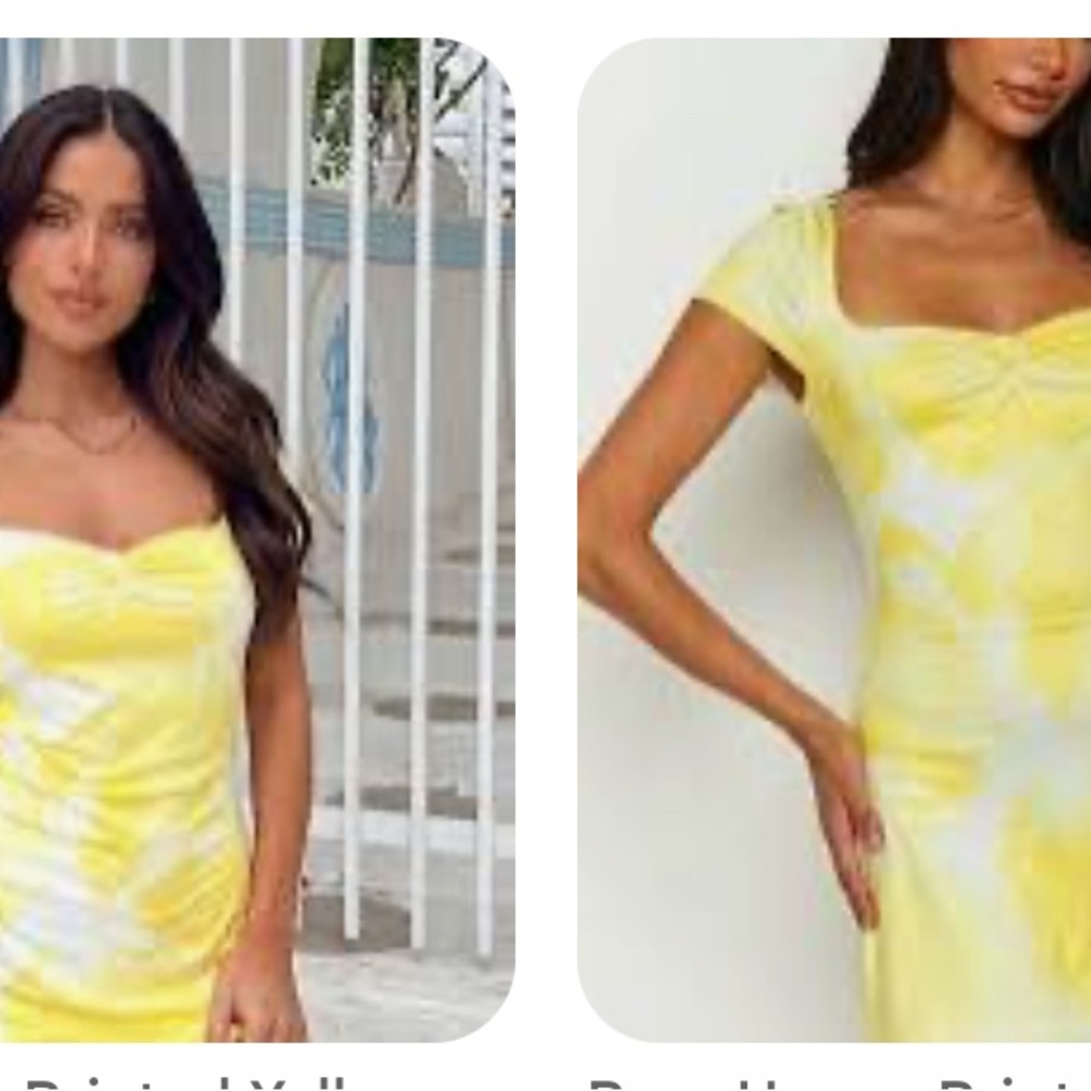 Beginning Boutique Size 6 Yellow Tie-Dye Mini Dress